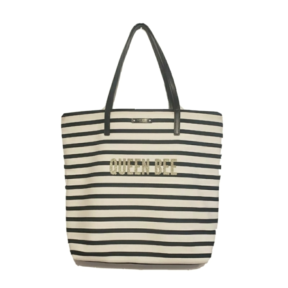 Kate Spade QUEEN BEE Bon Shopper Tote Bag striped
